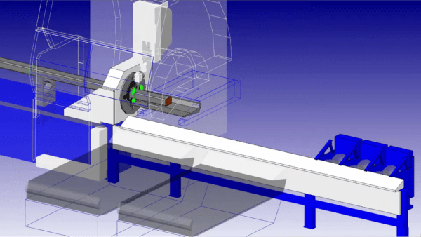 3D simulation of tube cutting machine movements in Almacam Tube