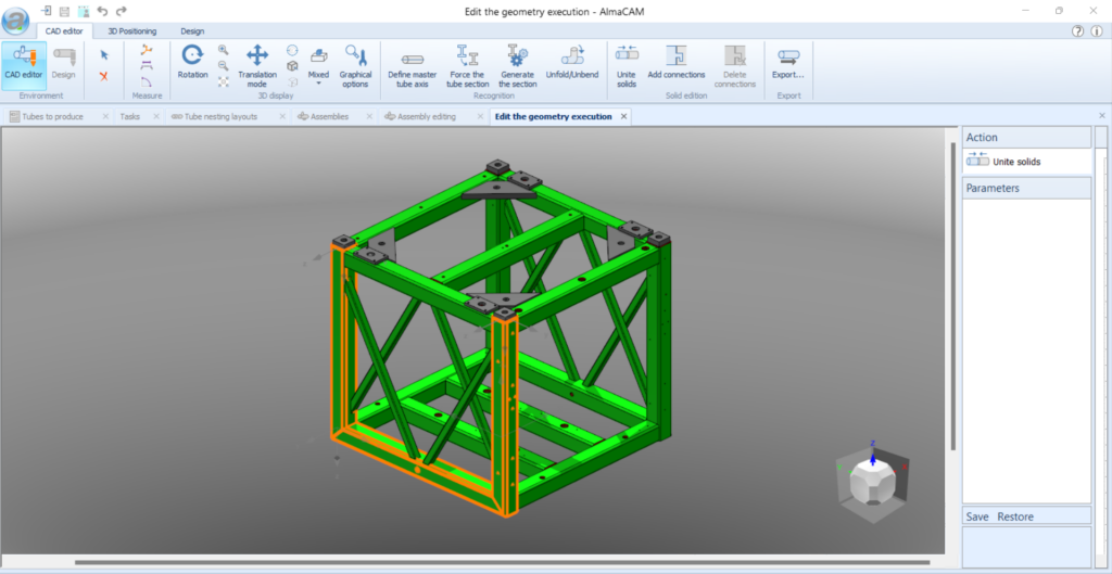 edition of CAM Tube cutting software