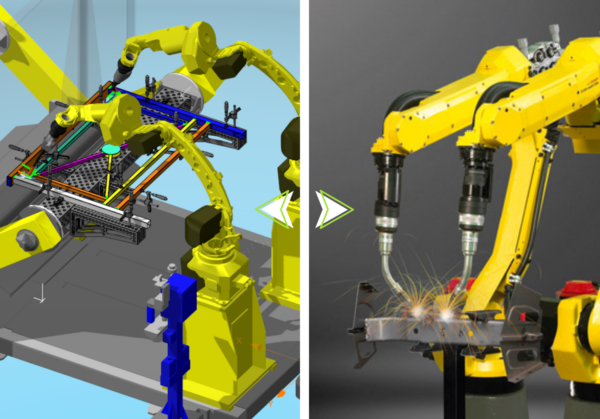 simulation yellow robotic welding OLP software