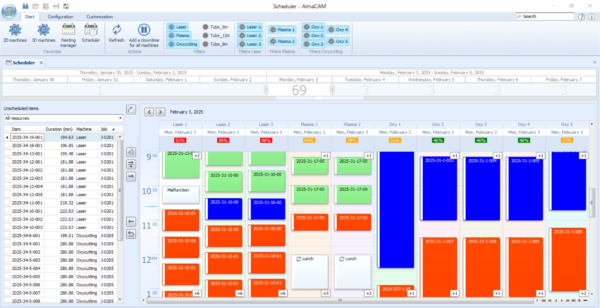 planning view in CAM software